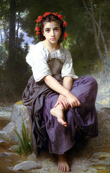 William-Adolphe Bouguereau At the Edge of the Brook Spain oil painting art